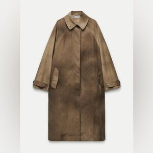 ZARA | ZW COLLECTION FADED MINIMALIST TRENCH COAT | SIZE XS-S